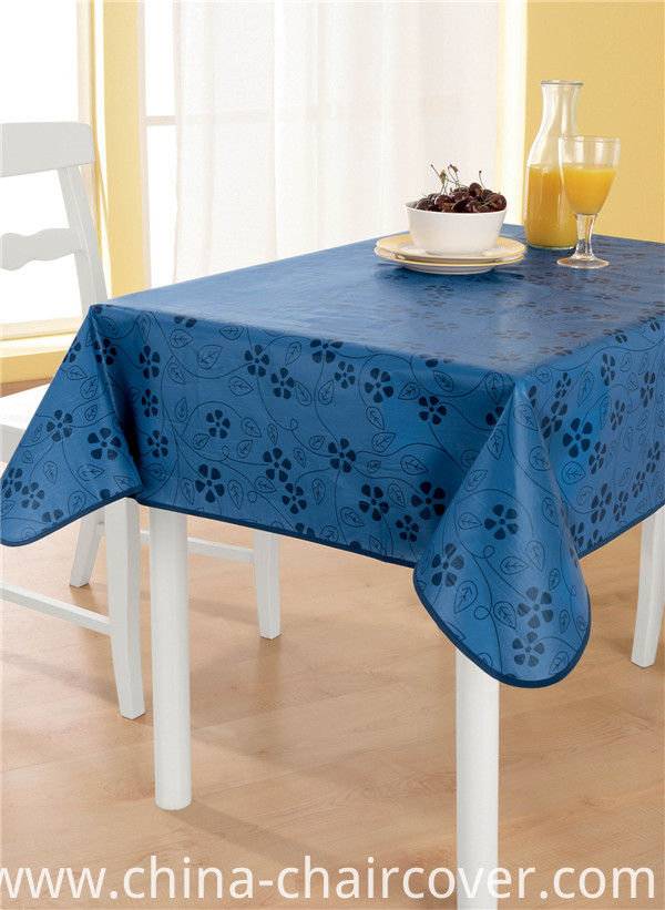 Nonwoven Fabric Backing Plastic Cheap PVC Printed Tablecloth Tj0093